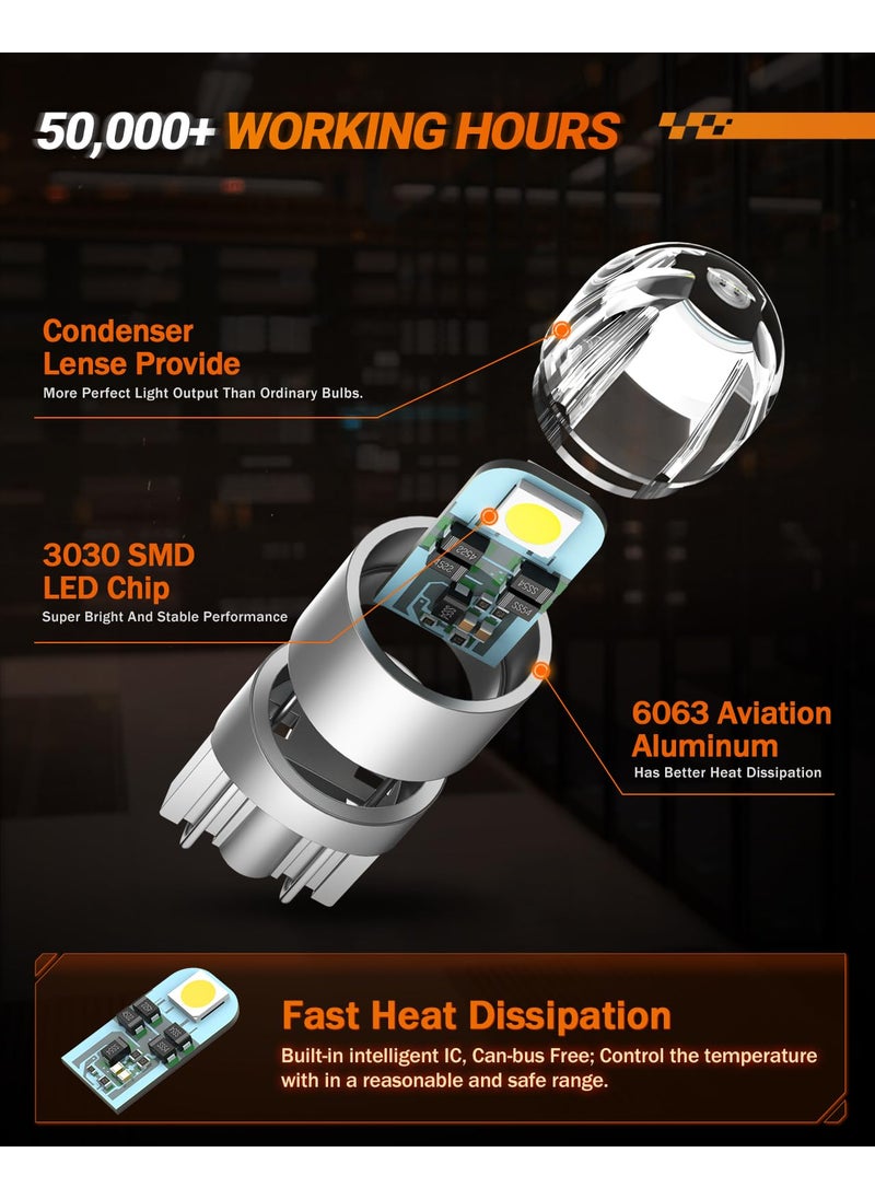 SEALIGHT SEALIGHT 194 LED Bulb 6000K White, 168 2825 T10 W5W 3030 Bright Chips, Dome Light, Map Door Courtesy License Plate Pack of 10  - Image 5
