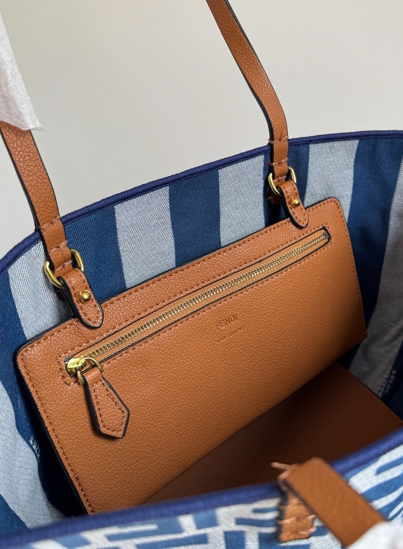 Fendi Rx Borsa Tote Bag Roll Marrone Nero - Image 4