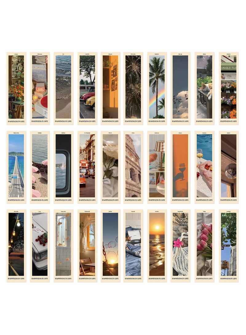 30 Pcs Landscape Bulk Bookmarks for Kids Book Marks for Students Single Sided Cute Book Mark Themed Book Marks Set Set for Book Lovers Children Students Classroom Gift for Teacher - Image 1