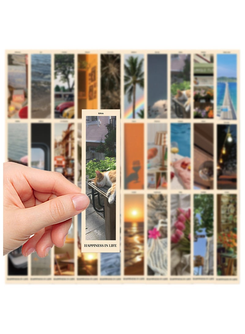 30 Pcs Landscape Bulk Bookmarks for Kids Book Marks for Students Single Sided Cute Book Mark Themed Book Marks Set Set for Book Lovers Children Students Classroom Gift for Teacher - Image 2