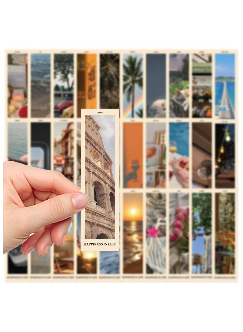 30 Pcs Landscape Bulk Bookmarks for Kids Book Marks for Students Single Sided Cute Book Mark Themed Book Marks Set Set for Book Lovers Children Students Classroom Gift for Teacher - Image 4