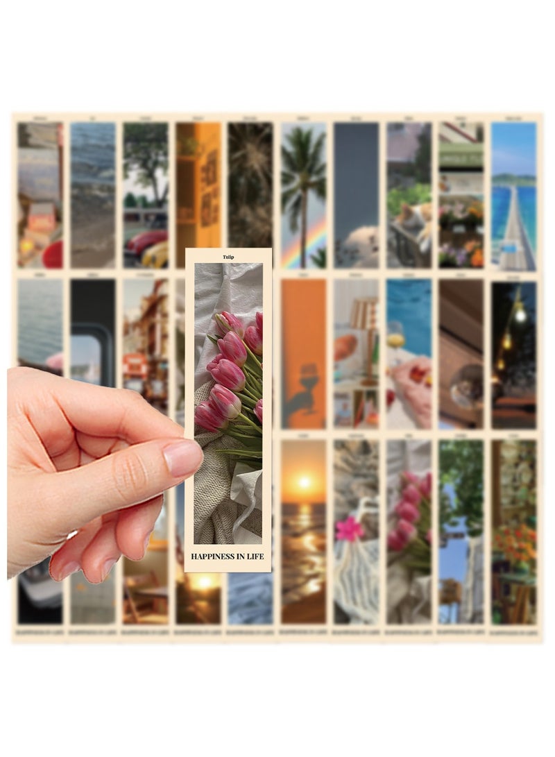 30 Pcs Landscape Bulk Bookmarks for Kids Book Marks for Students Single Sided Cute Book Mark Themed Book Marks Set Set for Book Lovers Children Students Classroom Gift for Teacher - Image 5