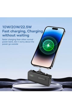 Brave Compact Power Bank 4-in-1 with Charging Station, 4-Pack 5000mAh External Battery Pack, LED Display, Built-in Type-C & Lightning Connectors, 22.5W USB-C Portable Charger, Fast Charging for iPhone 16/15/14/13/12, Samsung S24/S23/S22, iPad Pro, AirPods Pro, Ideal for Home, Office, Cafe, Hotel, Restaurant, Travel & More (Black)  - Image 4