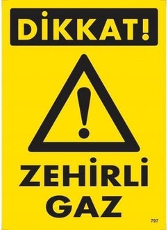 Caution Toxic Gas Warning Sign 25 x 35 cm CODE:797