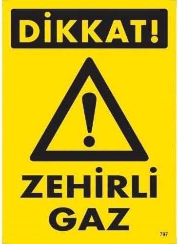Ennalbur - Caution Toxic Gas Warning Sign 25 x 35 cm CODE:797 - Image 1