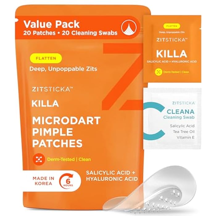 ZitSticka Killa Acne Patches for Face - World's Most Potent Pimple Patch with Fast-Acting Microdarts - Starts Working within 2 Hours for Deep, Early-Stage Zits - 20 Count - Image 1