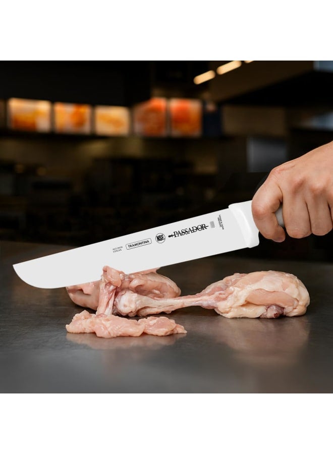 Tramontina Professional 10" Carving Knife, Stainless Steel Blade, White Polypropylene Handle, Durable and Versatile - Image 4