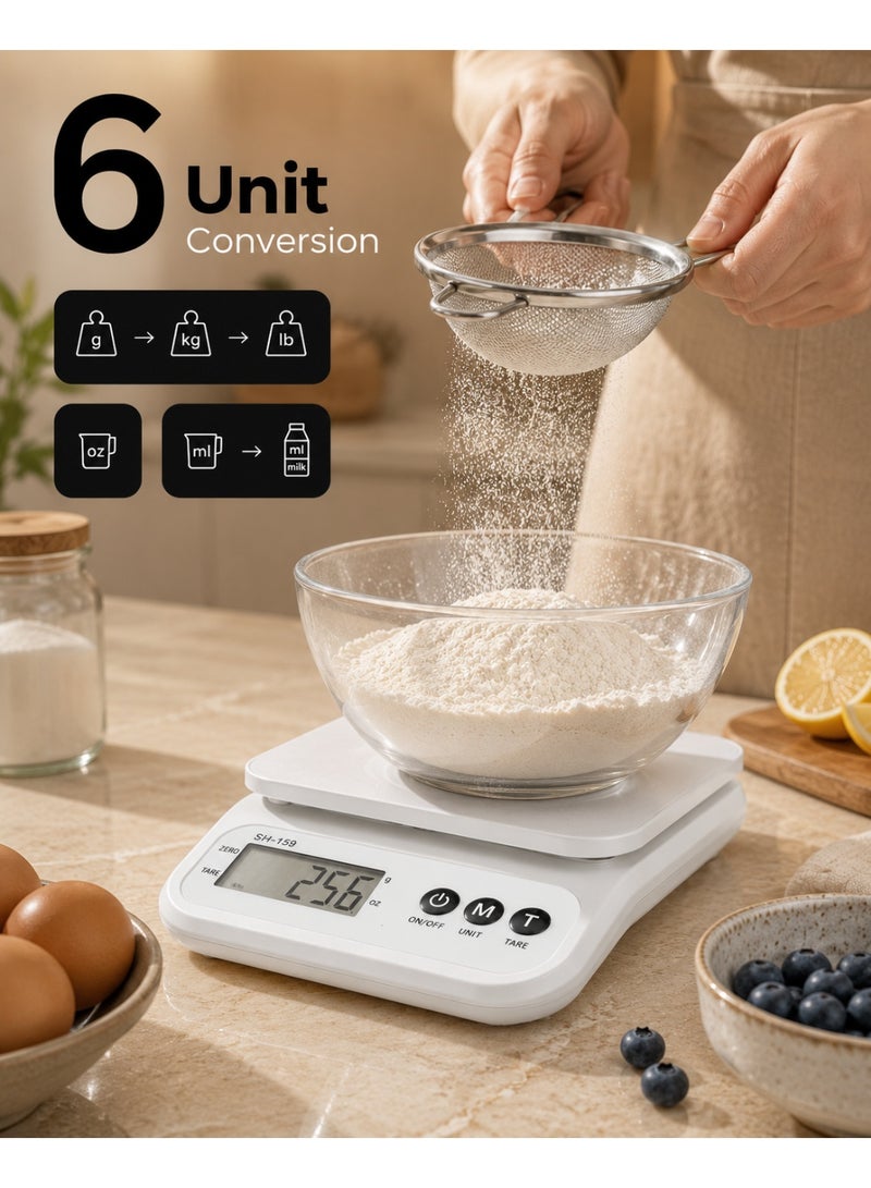 Panvil 10kg/1g Digital Kitchen Scale – High-Precision Food Weight Scale with LCD Display, ABS Body & 201 Stainless Steel Platform – Portable Electronic Scale for Cooking, Baking, Diet & Wholesale Use - Image 3