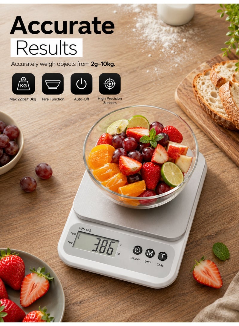 Panvil 10kg/1g Digital Kitchen Scale – High-Precision Food Weight Scale with LCD Display, ABS Body & 201 Stainless Steel Platform – Portable Electronic Scale for Cooking, Baking, Diet & Wholesale Use - Image 5