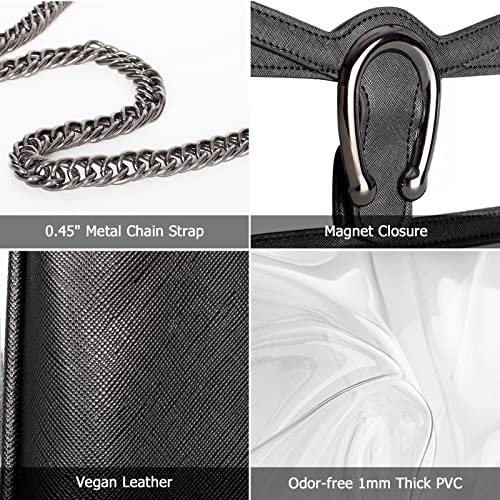 Joryin Clear Bag for Women Stadium Approved Clear Purse Shoulder Bag Crossbody Bag Fashion Small Handbag Clutch Bag Transparent Bag Black - Image 5