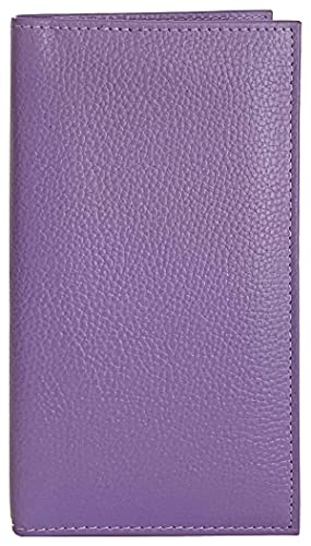 123 Cheap Checks Light Purple Basic Genuine Leather Checkbook Cover For Men & Women - Image 1