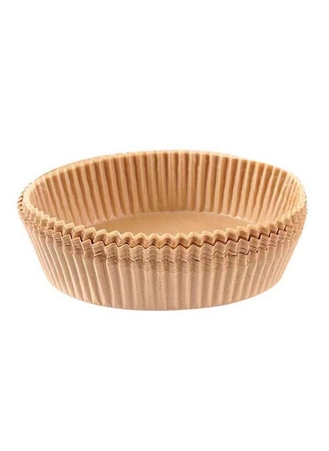 Comfy Package [100 Count] 6.3 Inch Round Air Fryer Liners Disposable - Non-Stick Parchment Paper Liners, Oil and Water Resistant - Kraft