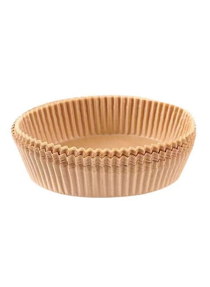 Bukela Comfy Package [100 Count] 6.3 Inch Round Air Fryer Liners Disposable - Non-Stick Parchment Paper Liners, Oil and Water Resistant - Kraft  - Image 1