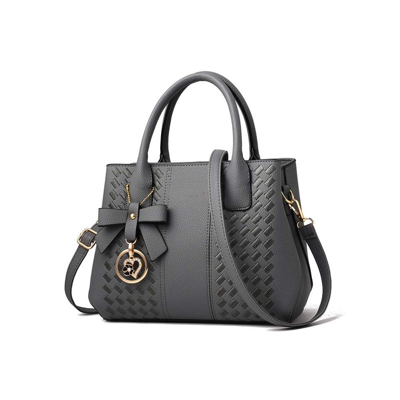 Jeniulet Purses and Handbags for Women Fashion Ladies PU Leather Top Handle Satchel Shoulder Tote Bags Dark Gray 10.2" x 3.9" x 7.9" - Image 1
