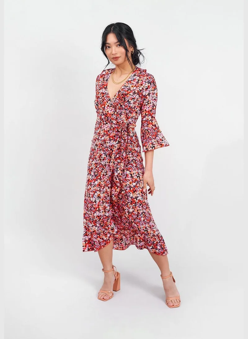 Little Mistress Little Mistress Floral Print Wrap Dress