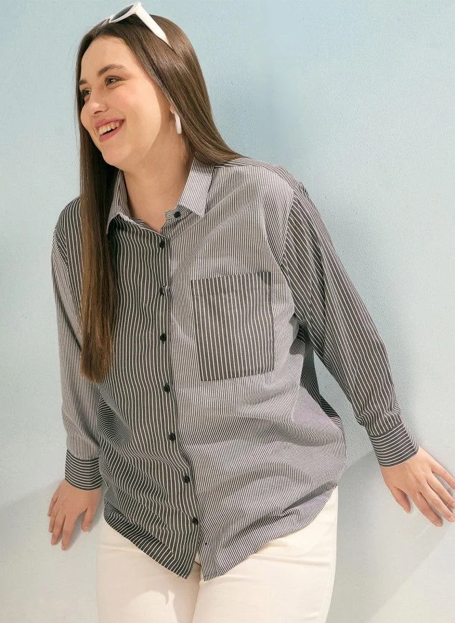 SASSAFRAS Striped Casual Shirt for Women