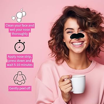 Derma V10 Charcoal Nose Pore Strips Pack Of 6 Strips Unclogs Pores Removes Blackheads Deep Cleaning Draws Out Impurities Absorbs Dirt And Oil Enriched With Witch Hazel - Image 5