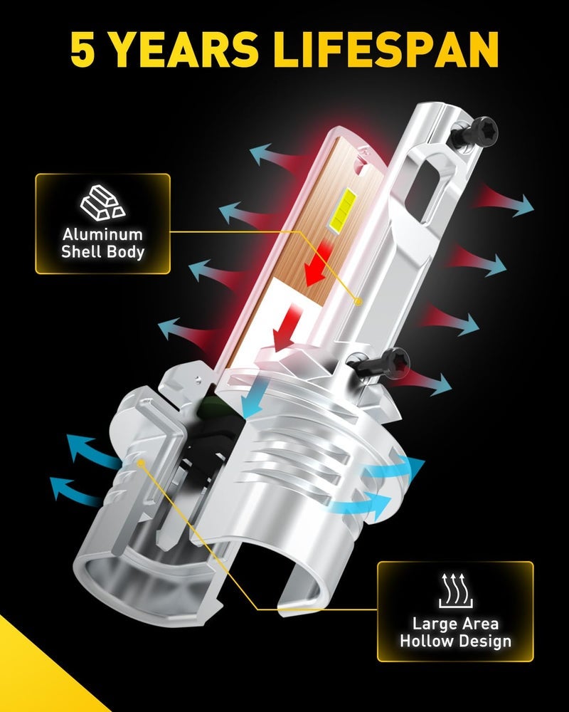 AUXITO 880 LED Fog Light Bulb, 16,000LM 500% Super Brighter, Real 1:1 Mini Size 899 LED Fog Lights, 6500K White, No Adapter Required, Non-Polarity, No Fan, Plug and Play, 893 LED Light Kit 2PCS - Image 3