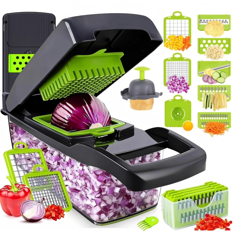 Putsea Vegetable Chopper Pro, Mandoline Slicer â€“ 7 Stainless Steel Blades for Onion, Potato, Salad â€“ Safe, Easy Clean & Dishwasher Safe Kitchen Gadget â€“ Ideal for Parents, RV - Image 1