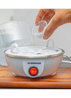 Olsenmark Egg Boiler Steamer Cooker OMEB7043, 360W Cooks 7 Eggs Poacher, 3 Cooking Stages, Automatic Power Off, Indicator Light, Stainless Steel Heating and Steaming Plate, Comes with Measuring Cups, Over Heating Protection  - Image 5
