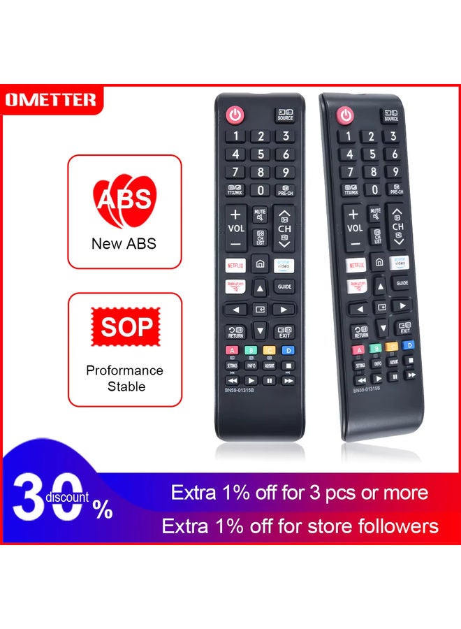 OMETTER New BN59-01315B Replaced Remote Control fit for Samsung TV UE43RU7105 UE43RU7179 UE50RU7170U UE50RU7172U UE50RU7175U UE75RU7179 - Image 1