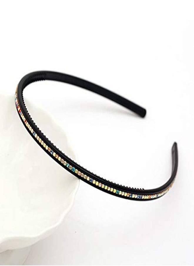 Suoirblss 6 Pcs Rhinestone Headband Headwear With Teeth Hair Hoop Head Band Hair Band Nonslip Teeth Hairband For Women (Single Row Crystal)  - Image 4