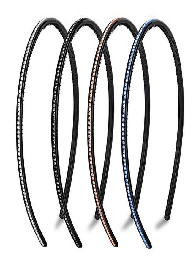 Suoirblss 6 Pcs Rhinestone Headband Headwear With Teeth Hair Hoop Head Band Hair Band Nonslip Teeth Hairband For Women (Single Row Crystal)  - Image 1