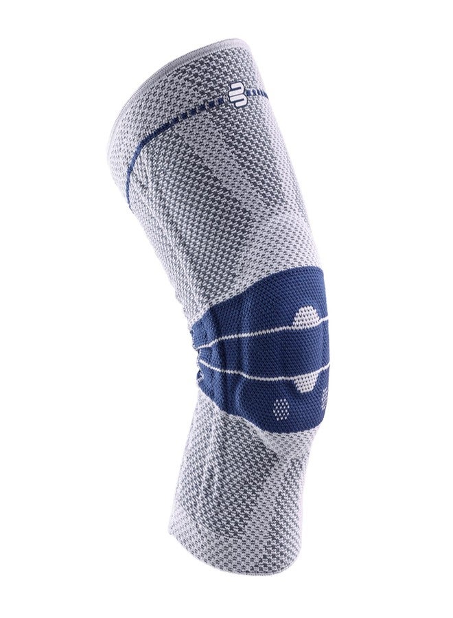 Bauerfeind - GenuTrain - Knee Brace - Targeted Support for Pain Relief and Stabilization of The Knee, Provides Relief of Weak, Swollen, and Injured Knees- Size 3 - Color Titanium - Image 1