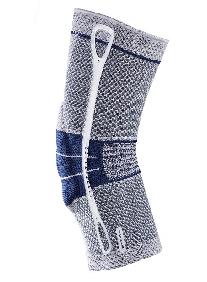 Bauerfeind - GenuTrain - Knee Brace - Targeted Support for Pain Relief and Stabilization of The Knee, Provides Relief of Weak, Swollen, and Injured Knees- Size 3 - Color Titanium - Image 4