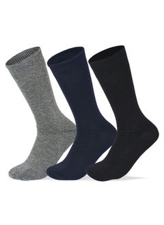 SAM SOCKS Men Set of 3 Classic Socks Plain Black-Navy Blue-D.Grey  - Image 1