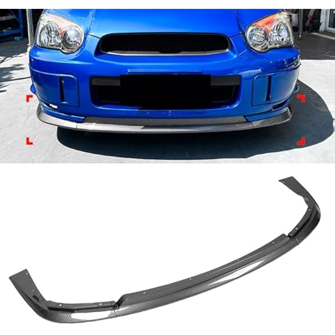 Cryfokt Front Bumper Chin Lip, Front Bumper Lip Chin Spoiler 3 Sections Design for Automotive Modifications (Carbon Fiber Style) - Image 2
