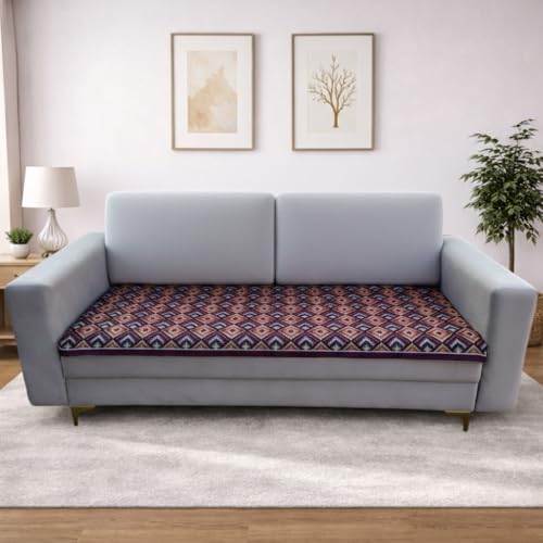 Homerz Premium Sofa Panel with Digital Prints, Antislip Backing, Super Soft Velvety Fabric Sheets Liners Kitchen (Crisp, 5 (3+1+1) Seater) - Image 2