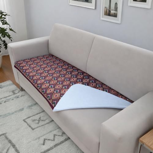Homerz Premium Sofa Panel with Digital Prints, Antislip Backing, Super Soft Velvety Fabric Sheets Liners Kitchen (Crisp, 5 (3+1+1) Seater) - Image 3