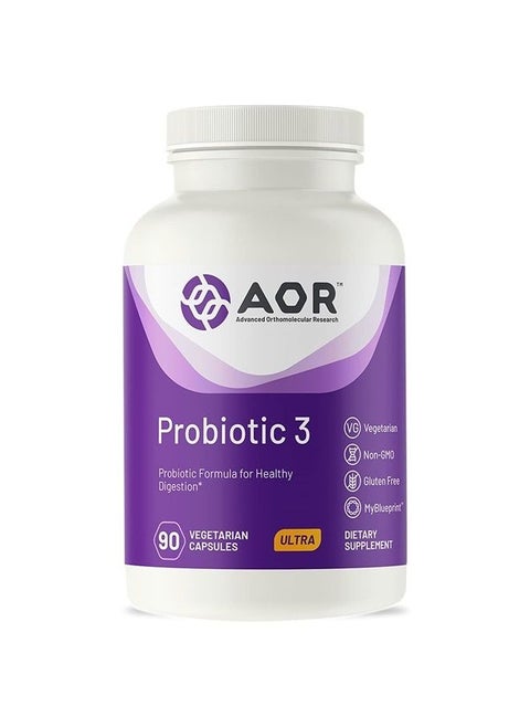 , Probiotic 3, Digestive Aid for a Healthy Gastrointestinal Tract, Gut Flora and Immune Response, Dietary Supplement, 45 Servings (90 Capsules)