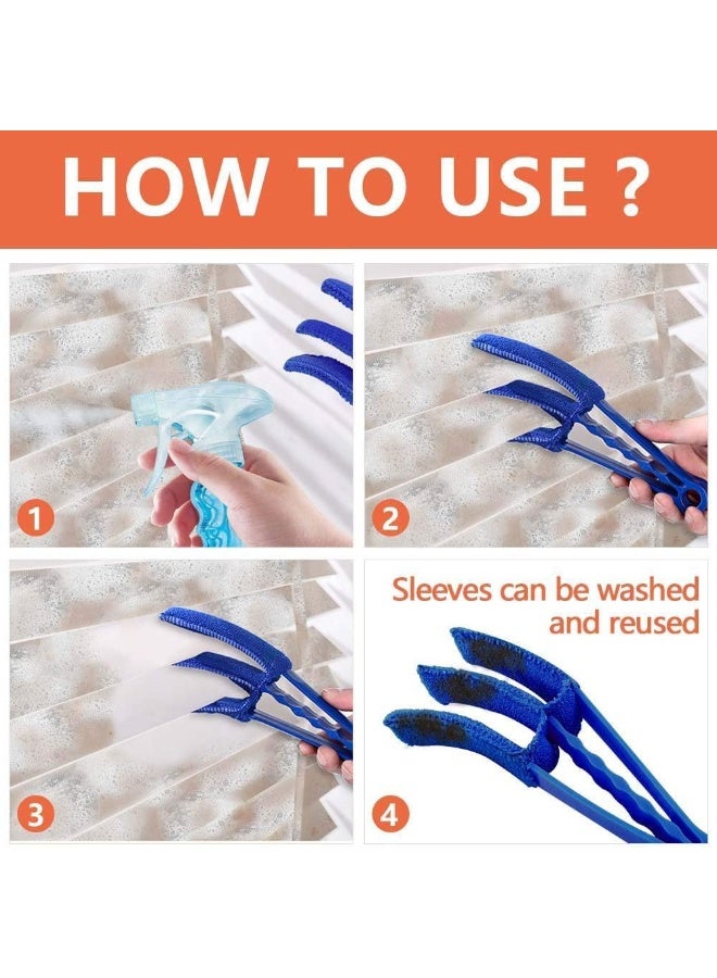 جيه زد اس أدوات تنظيف ستائر النوافذ الفينيسية من JZS، فرشاة لإزالة الغبار من ستائر النوافذ وفرشاة لإزالة الغبار بسبعة أصابع لمكيف الهواء، منظف الأوساخ والتنظيف المنزلي، برتقالي - Image 3