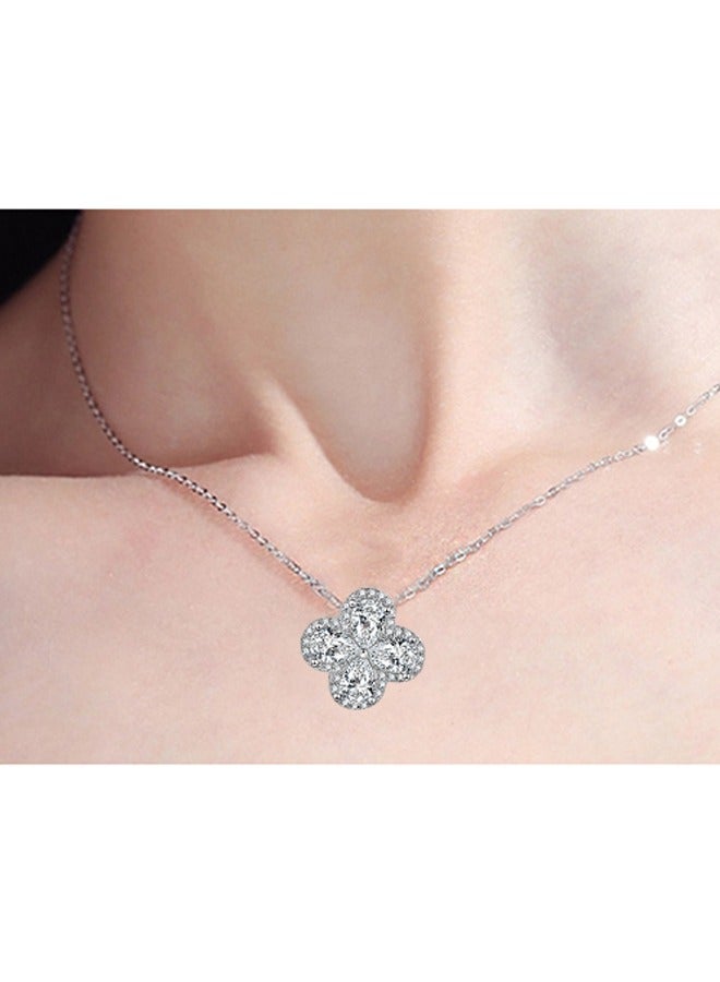 Beyond Four Leaf Clover Diamond Necklace, Anti Rust and Anti Fading Necklace, Fashion Jewelry Gift (Silver) - Image 5