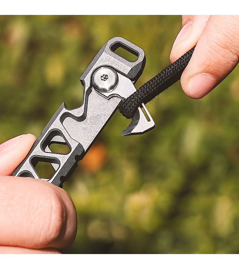Titanium Alloy EDC Crowbar Multifunctional Pocket Pry Bar Outdoor Survival Camping Tool Dark Gray - Image 5