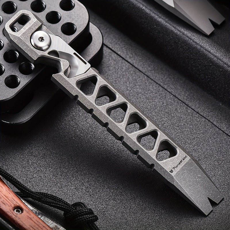 Titanium Alloy EDC Crowbar Multifunctional Pocket Pry Bar Outdoor Survival Camping Tool Dark Gray - Image 1