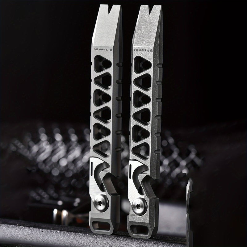 Titanium Alloy EDC Crowbar Multifunctional Pocket Pry Bar Outdoor Survival Camping Tool Dark Gray - Image 2