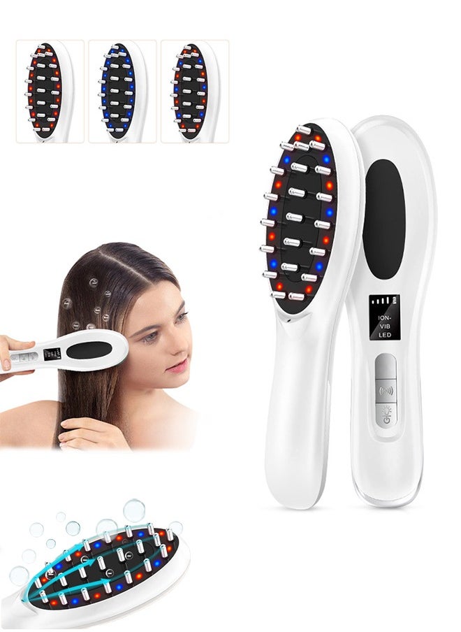 Lemon Red and Blue Light Vibration Scalp Massage Comb, Hand-Held Comb-Shaped Low Level Laser Therapy To Promote Hair Growth in Women and Men  - Image 1