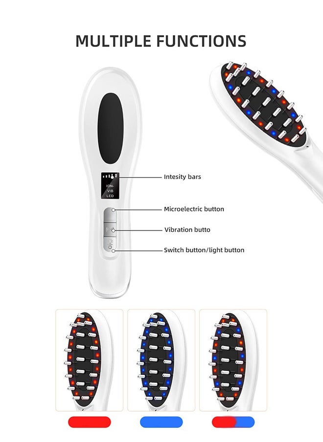 Lemon Red and Blue Light Vibration Scalp Massage Comb, Hand-Held Comb-Shaped Low Level Laser Therapy To Promote Hair Growth in Women and Men  - Image 2