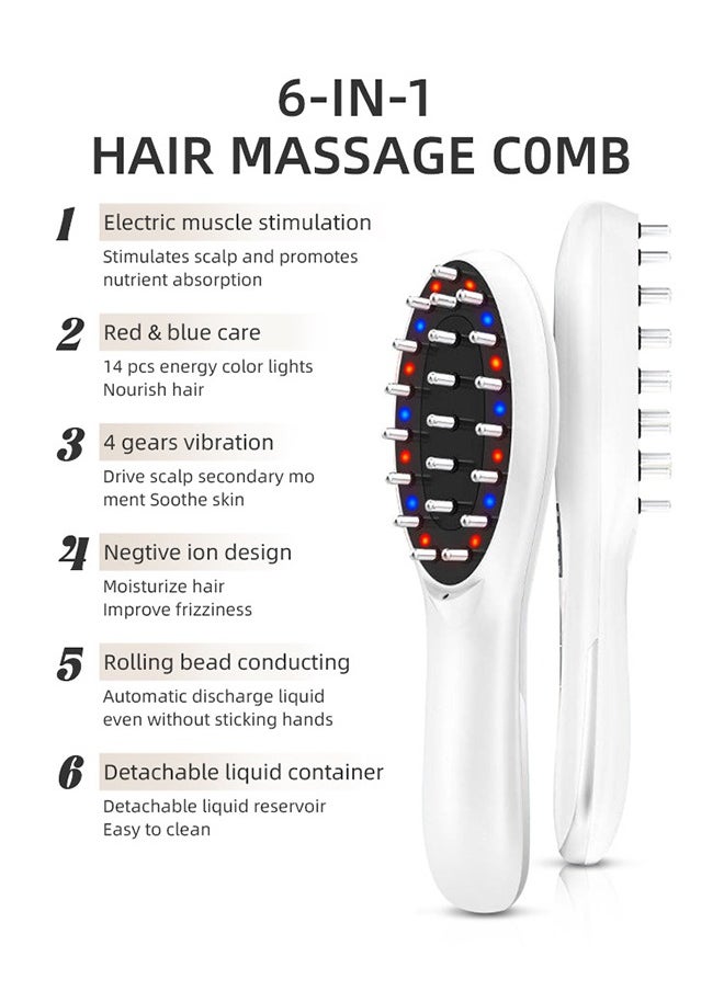 Lemon Red and Blue Light Vibration Scalp Massage Comb, Hand-Held Comb-Shaped Low Level Laser Therapy To Promote Hair Growth in Women and Men  - Image 3