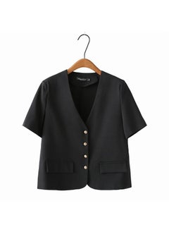 K6 Plus Size Women's Spring And Autumn New Chubby Girl Slimming Joker Small Fragrance Style Western Style Short Sleeve Suit Jacket 2408