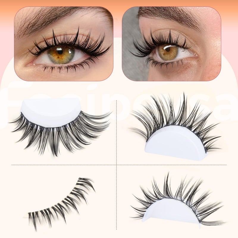 Focipeysa Natural Eyelash Clusters Spiky Lash Clusters 120 PCS Lashes Extensions with Bottom Lashes 8-16mm CD Curly Individual Lash Clusters Wispy DIY Lash Extension at Home - Image 2