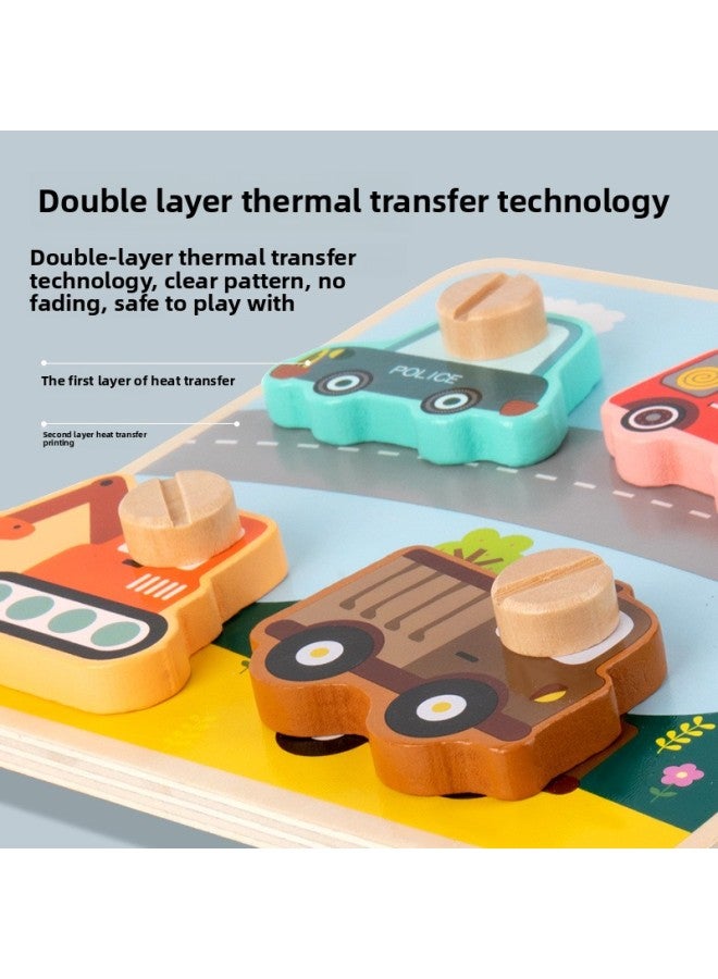 Wooden Screw Matching Puzzle Children's Early Education Hand-eye Coordination Training Nut Assembly Hand-held Educational Toys-Color:Qzf-shaped Nut Matching Plate 0.65 - Image 5