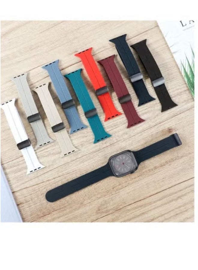 Apple Watch Band 45mm & 49mm for Men – Quick Release Soft Silicone Sport Strap with Skin-Friendly, Lightweight & Durable Material | Compatible with Apple Watch Series 7, 8, Ultra | Comfortable, Sweat-Resistant & Stylish Replacement Band for Everyday Active Wear