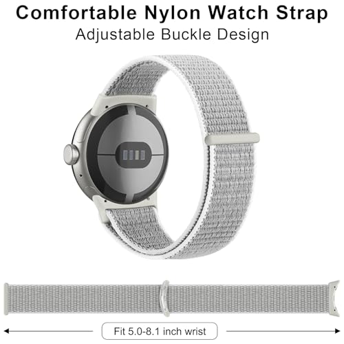 Meliya Nylon Strap for Google Pixel Watch 3 41mm / Pixel Watch 2 / Pixel Watch Straps (2024/2023/2022), Sport Replacement Band for for Pixel Watch 2/ Pixel Watch(Grey) - Image 5