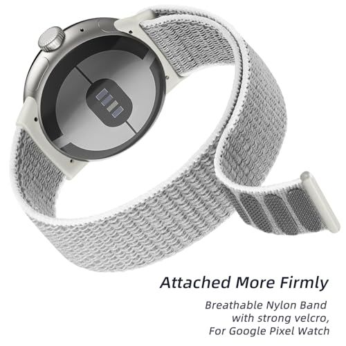 Meliya Nylon Strap for Google Pixel Watch 3 41mm / Pixel Watch 2 / Pixel Watch Straps (2024/2023/2022), Sport Replacement Band for for Pixel Watch 2/ Pixel Watch(Grey) - Image 4