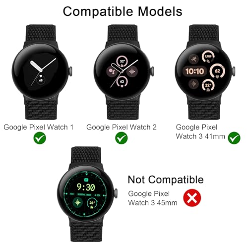 Meliya Nylon Strap for Google Pixel Watch 3 41mm / Pixel Watch 2 / Pixel Watch Straps (2024/2023/2022), Sport Replacement Band for for Pixel Watch 2/ Pixel Watch(Grey) - Image 3