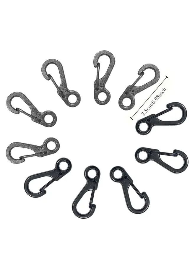 10pcs Gray Heavy Duty Mini Clips Secure Locking Spring Snap Hooks for Keychain Backpack Camping - Image 5